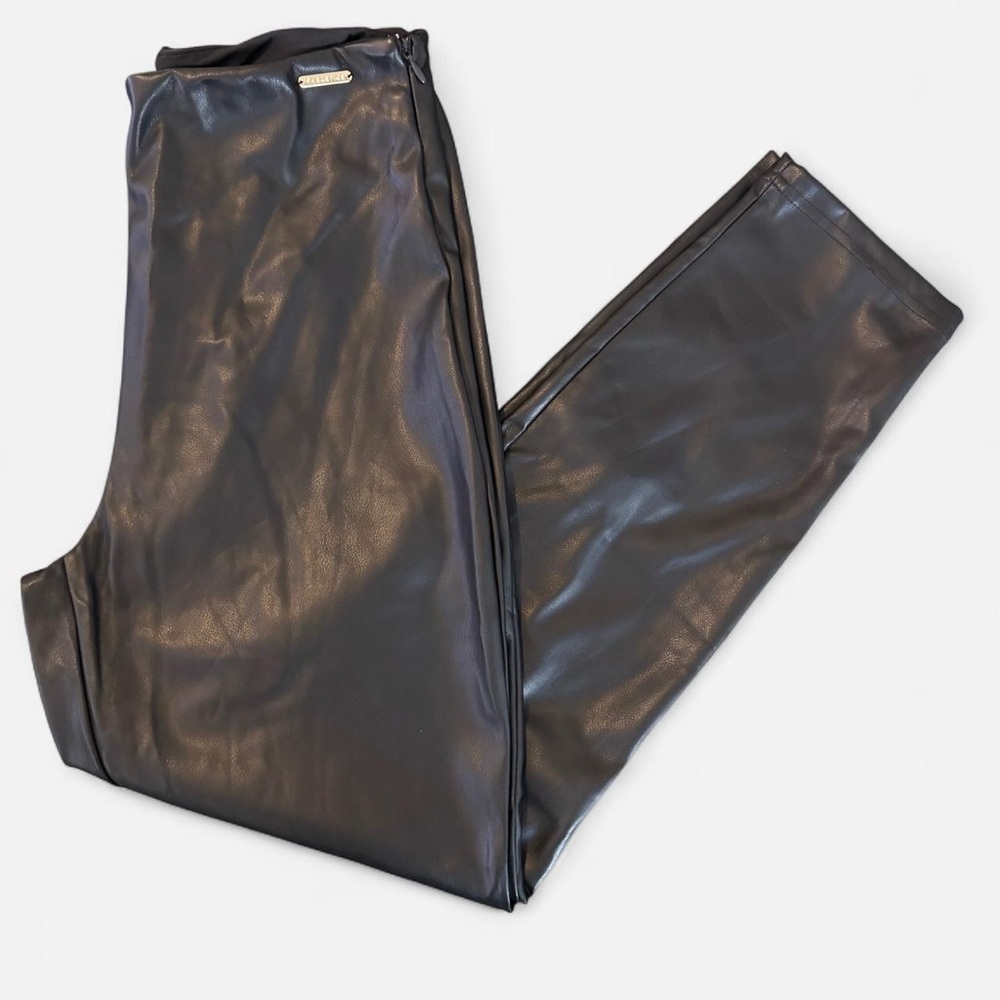 Fabletics Sleek Black Vegan Leather Leggings